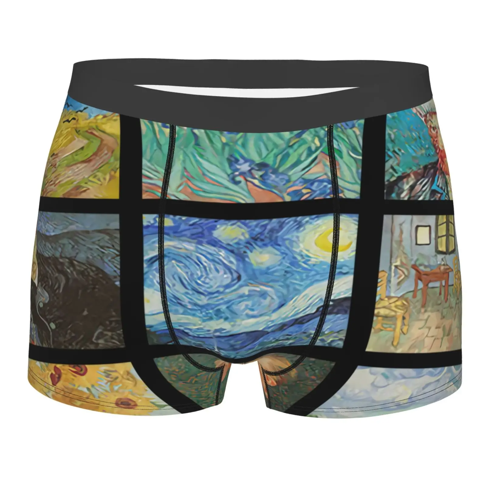 

Мужское нижнее белье с рисунком Винсента Ван Гога, спортивные мужские трусы, эластичное нижнее белье, модное нижнее белье аниме-трусики