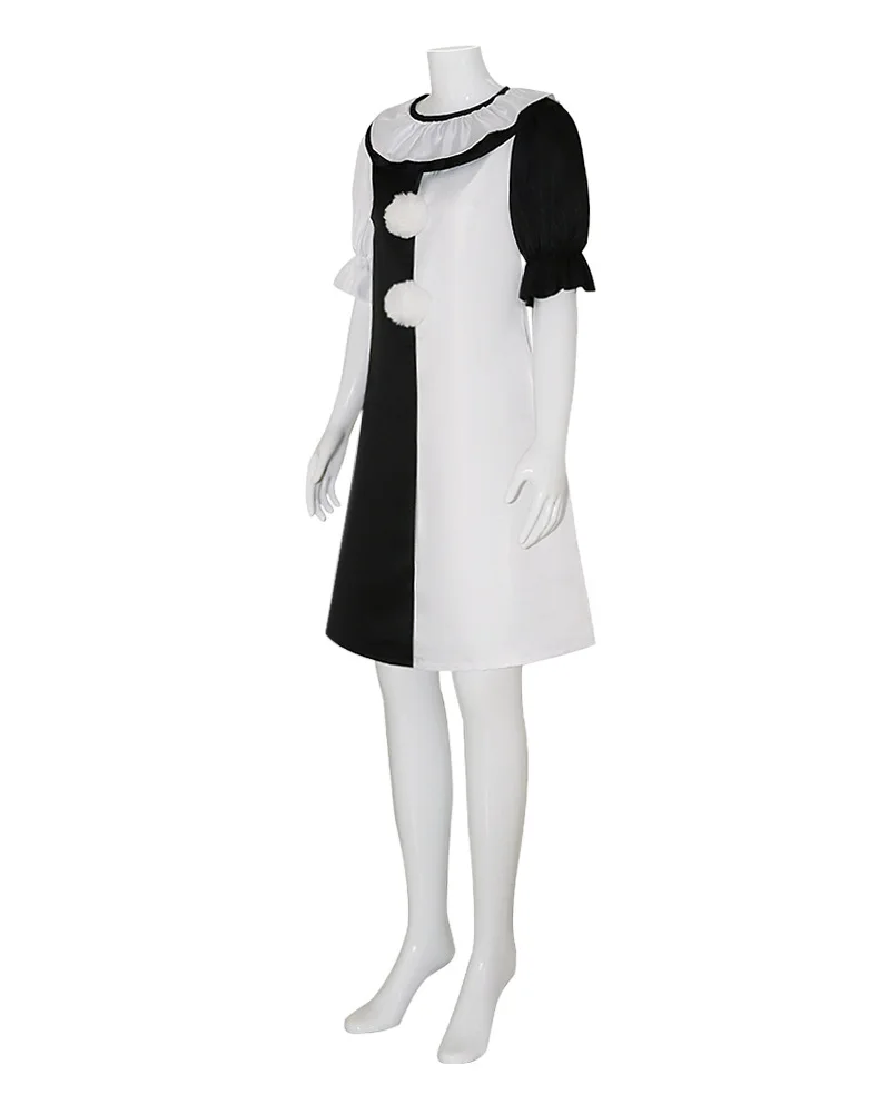 Костюм для косплея мужчин и женщин облегающий черно-белый костюм клоуна из