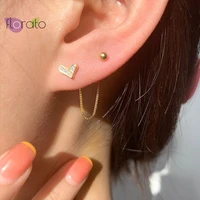 925 sterling silver ear needle heart earrings for women pave crystal stud earrings fashion party wedding jewelry accessories