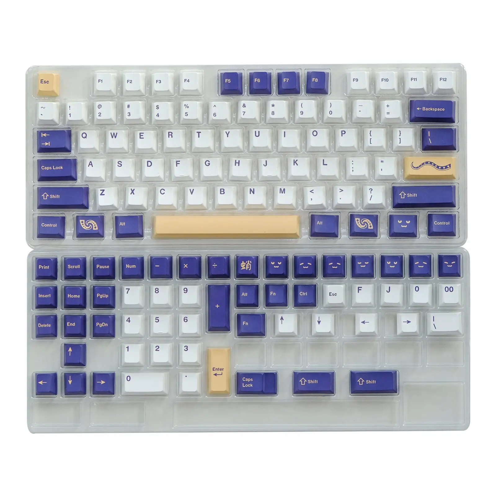 

GMK Tako Keycaps 129 Keys Profile PBT Dye Sublimation Mechanical Keyboard Keycap English Japanese Keycap 1.75U 2U Shift