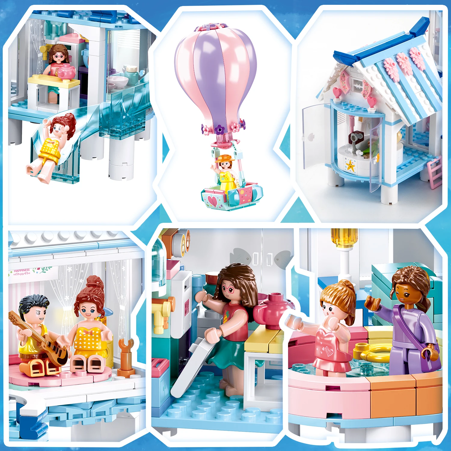 938 шт. Детский конструктор Вилла с видом на море