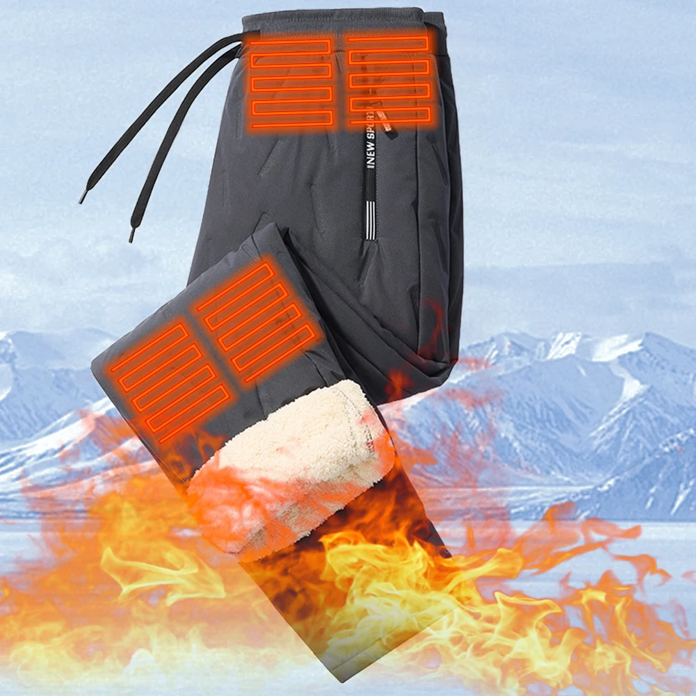 

Men Fleece Sweatpants Pant with Zipper Pockets Winter Warm Fleece Pants Running Jogger Pants Waterproof Straight Leg Pants Thick