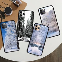 winter light snow phone case for iphone 12 11 13 7 8 6 s plus x xs xr pro max mini shell