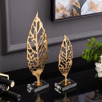 nordic entry lux style wrought iron golden leaves tv cabinet decoration home ornament living room wine cabinet entrance creative