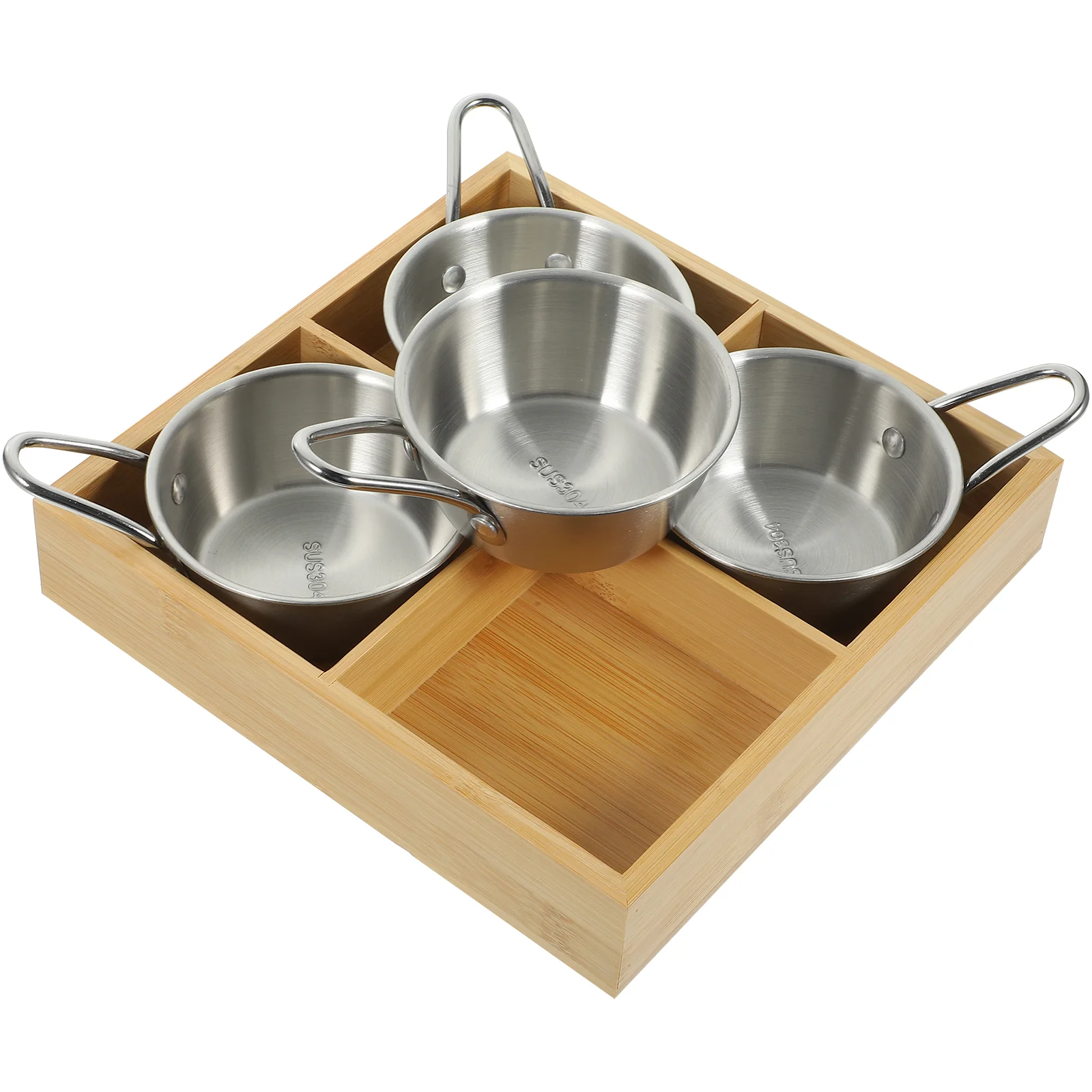 

Dinner Plates Hot Pot Tray Kitchen Wood Ware Tableware Serving Stainless Steel Container Vegetable