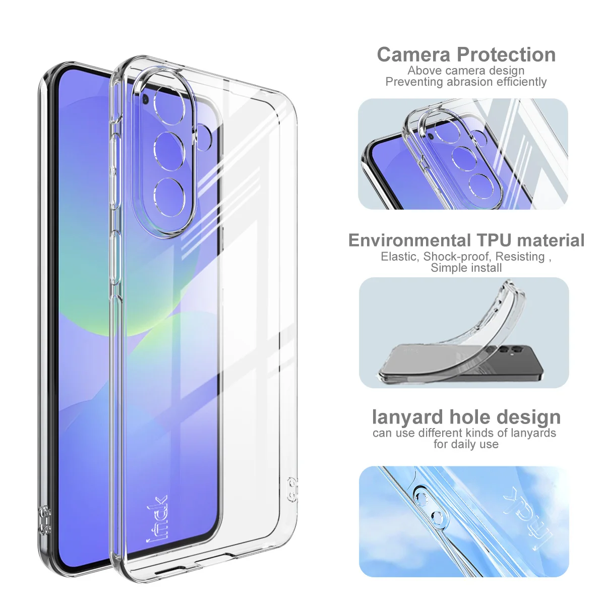 Фото Прозрачный мягкий чехол Imak UX-5 из ТПУ для Samsung S25 Edge, S25 Ultra, S24+, S24 FE, A57, A37, A17, A07, A56, A26, A36, A16, A06 №4