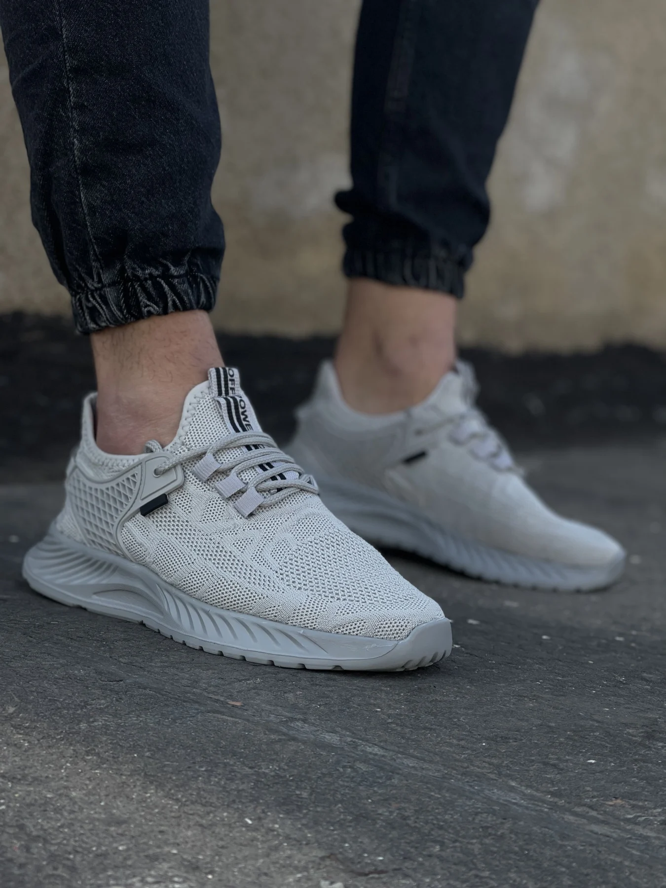 

CO709 Knitwear laced high sole Sneakers gray men Sneakers