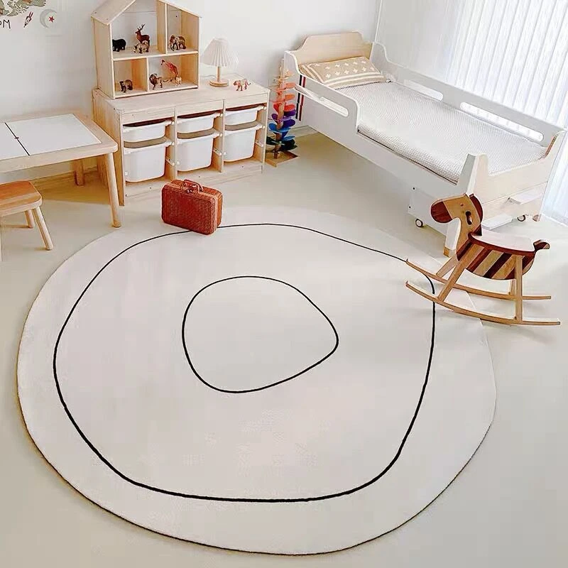 ins nordic irregular shape carpet polyester non slip area rug table floor mat coffee simple lines bedroom bedside living room free global shipping