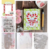 new scrapbook deco embossing stamps stencils diy handmade craft reusable molds sweet stripes cutting plate candy cane metal dies