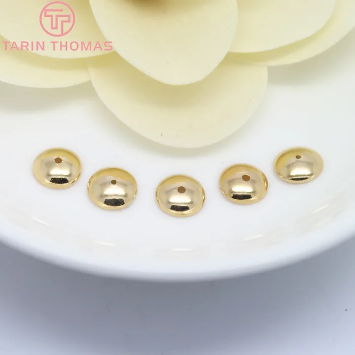 (3459)20 шт. 3 мм 4 6 8 10 12 24 к позолоченные латунные глянцевые шапочки для бусин высокое