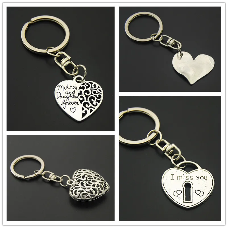 

New Hot Selling Retro Exquisite Love Lock Keychain Alloy Wild Car Key Ring K5012