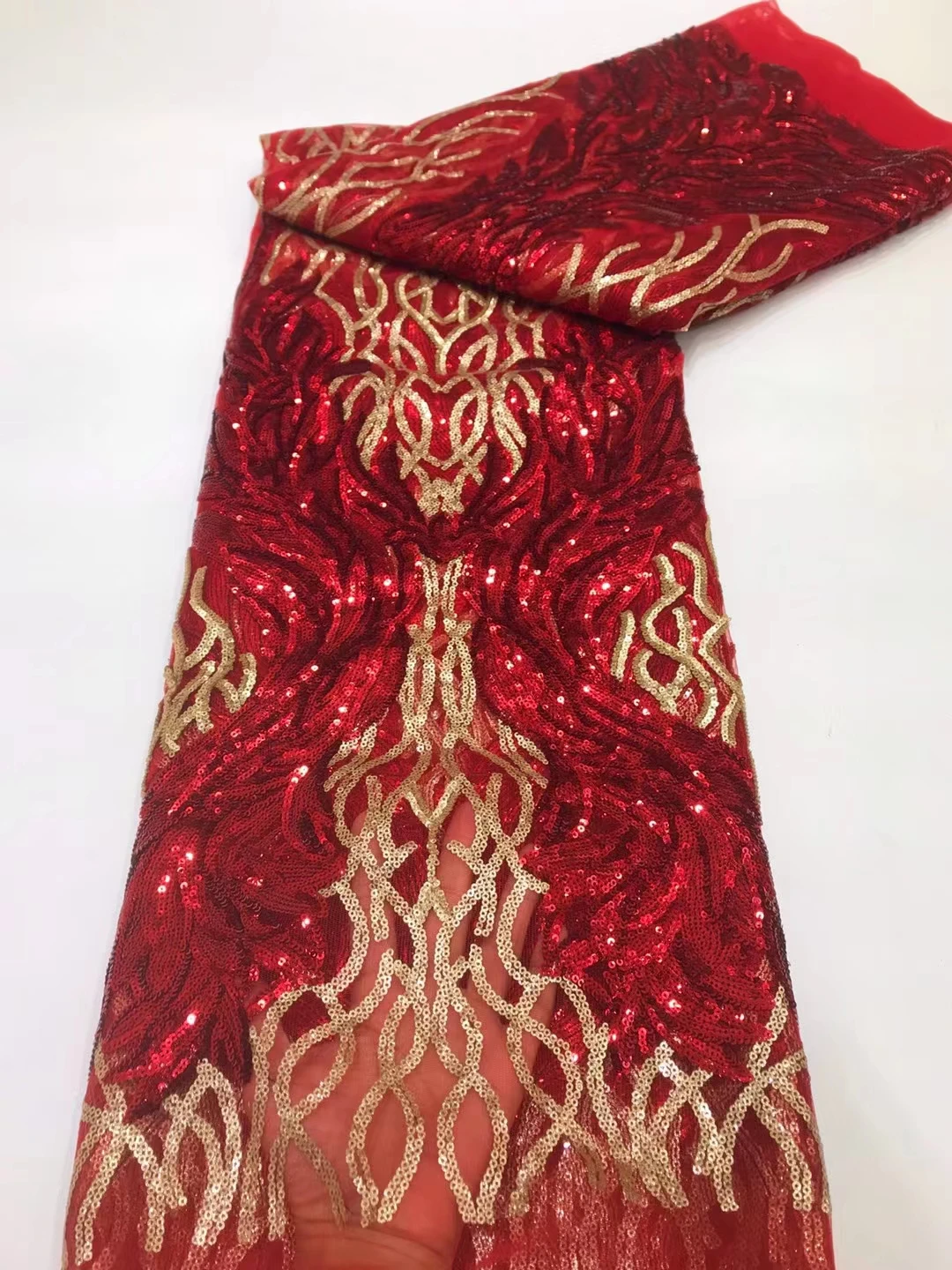 NJLN47 вышитые Французские тюлевые кружева золотого цвета с блестками 2022