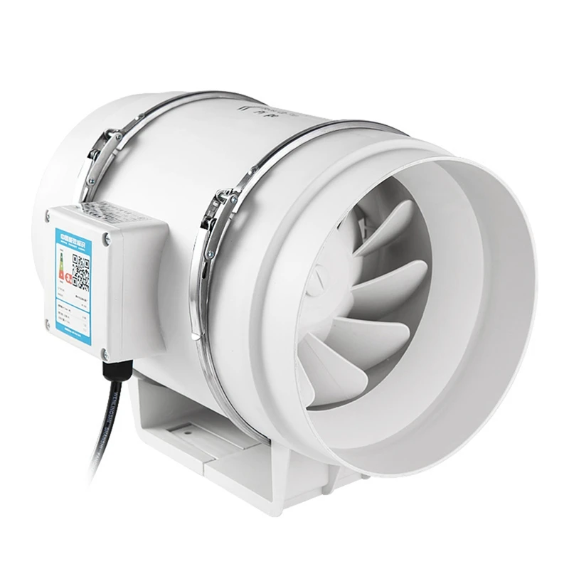 

35W Bathroom Pipe Conduit Fan Vent Room Exhaust Inline Fan Kitchen Air Diffuser Duct Fan Grow Tent Blower Fan EU Plug