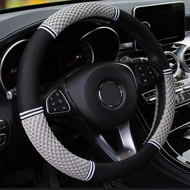 

Car Steering Wheel Covers Shell Skidproof Summer Ice Silk Auto Accessories Shoulder Protection Auto Steering Wheel Protector