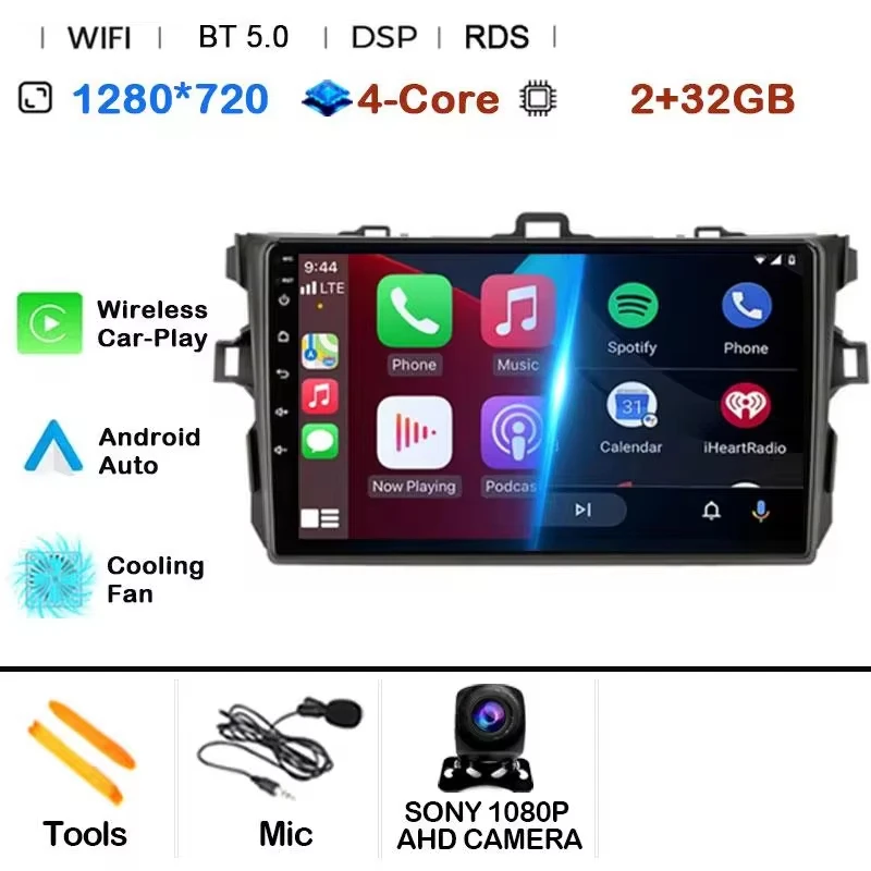 

9 "Android 15 Автомобильное стерео радио для Toyota Corolla E140/150 2007 2008 2009 2010 2011 2012 2013 Мультимедийный плеер 2 Din DVD