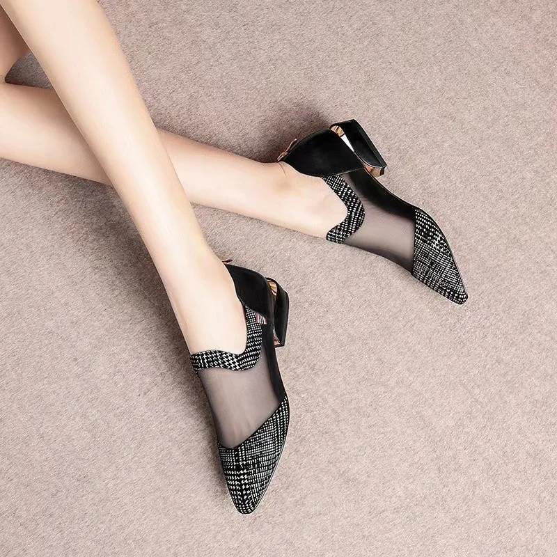 Женская Блестящая обувь с острыми носками Золушка криатальная на плоской