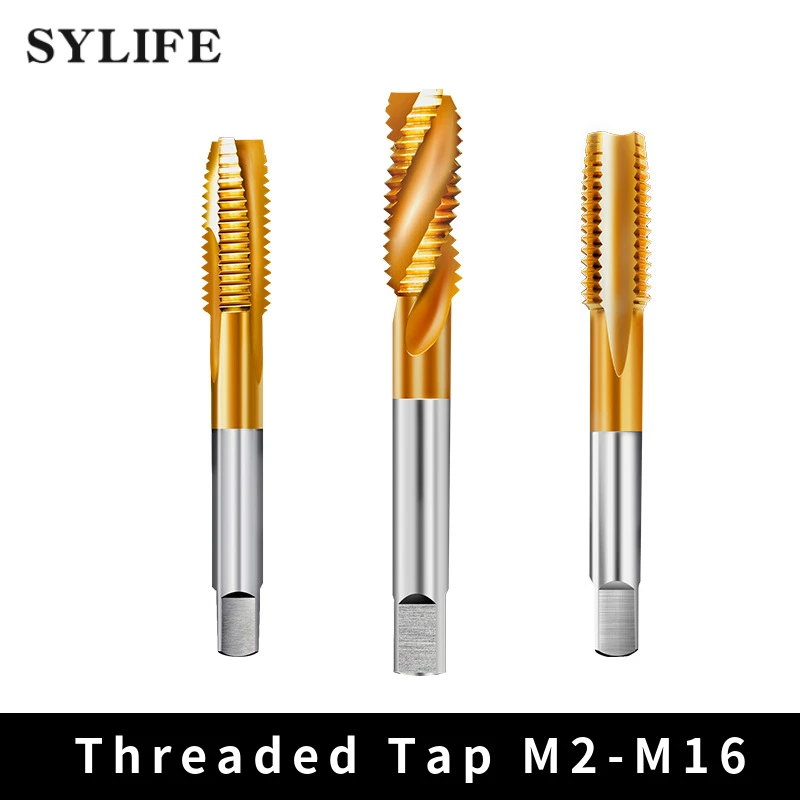 

M2 M2.5 M3 M3.5 M4 M5 M6 M8 M10 M12 M14 M16 Titanium Coated Hand Faucet Hss Metric Straight Flute Threaded Tap