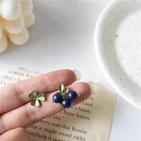 small cartoon cute earrings for women korean blueberry stud earrings girls asymmetrical boho brincos creative fashion jewelry