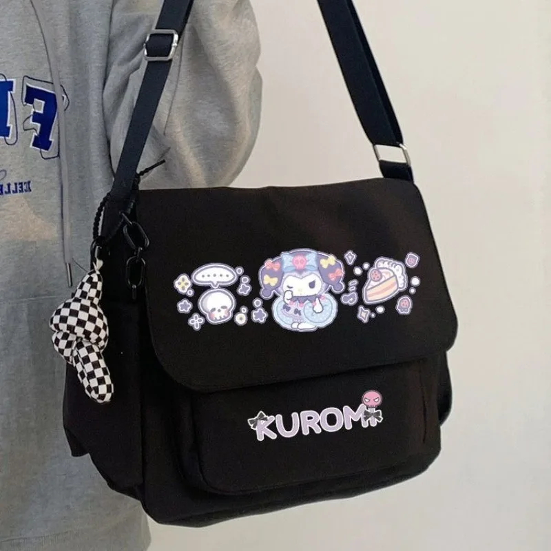 

Sanrio Series Kuromi Series One Shoulder Backpack, Student Canvas Bag, Girl Crossbody Carrying Backpack, Birthday Gift