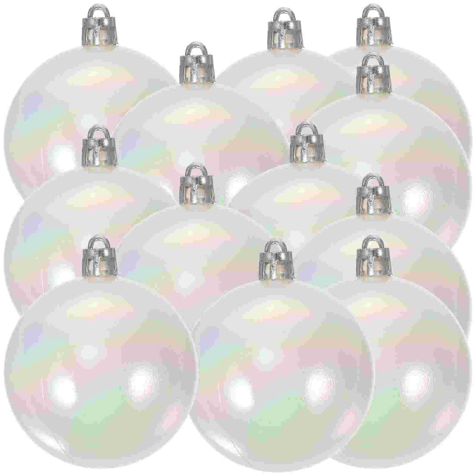 

12pcs Plastic Globes White Bulbs Hanging Decor Wedding Christmas Ornaments