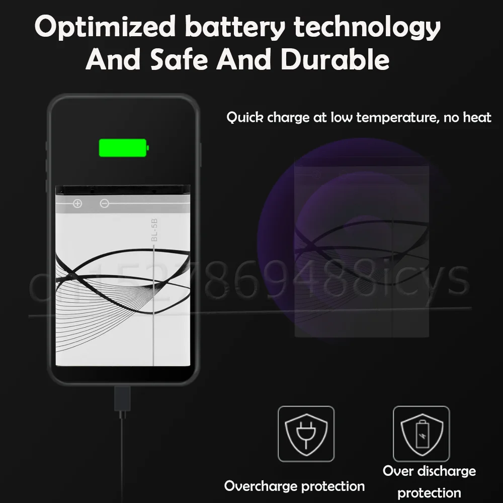 Литиевая батарея для телефона Nokia N80 N83 890 3220 3230 5200 5320 5300 6020 6021 6120C |