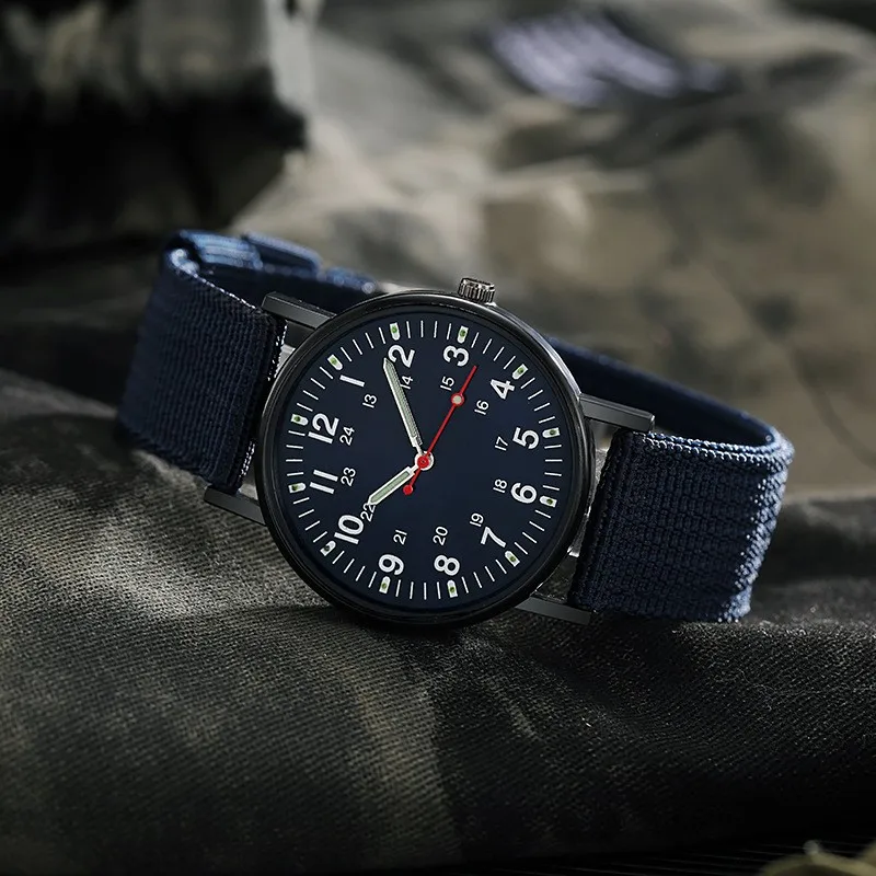 New Night Glow Outdoor Watch Men's Knitted Watch Strap Sports Quartz Watch High End Fashion Men's Essential