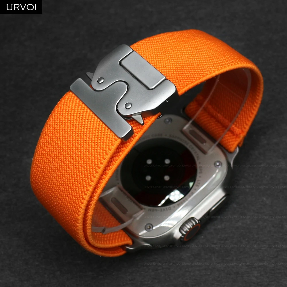 Фото Ремешок URVOI для Apple Watch Ultra 2 1 серии 10, 9, 8, 7, 6, 5, эластичный тканый нейлоновый ремешок с парашютной пряжкой, браслет для iWatch fashion №2