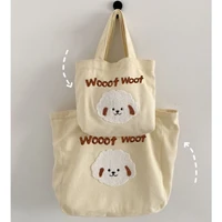 canvas shoulder bag for women cartoon printing ladies casual handbag tote bag large capacity cotton reusable shopping beach bag