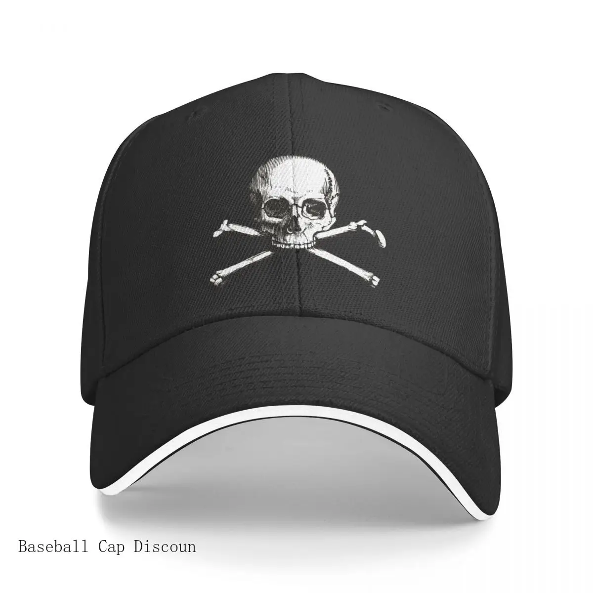 

Skull and Crossbones Jolly Roger | Pirate Flag Deaths Head | Black and White Skulls and Skeletons Vintage S Baseball Cap