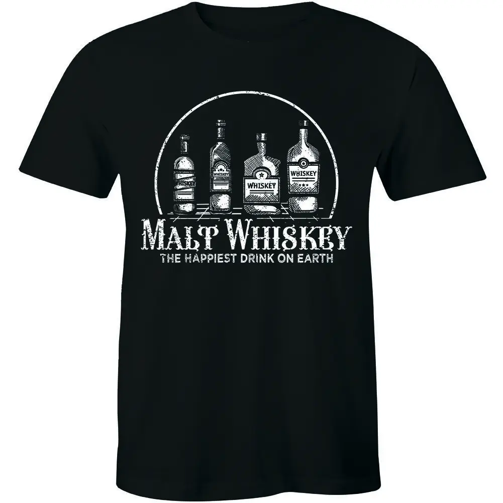 

Malt Whiskey The Happiest Drink On Earth - Funny Alcohol Men's T-shirt Tee