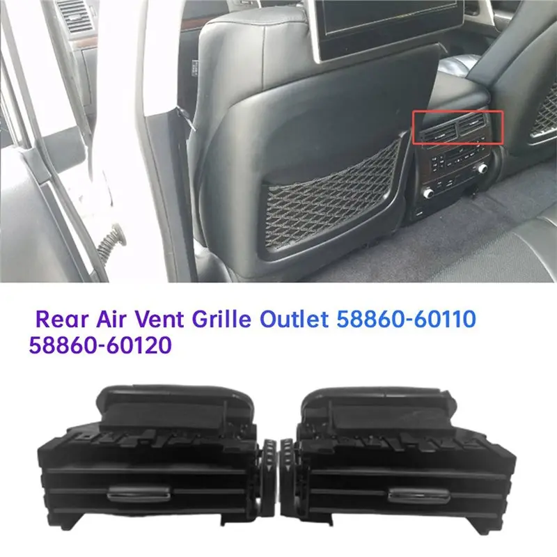 Фото Пара задних воздуховодов кондиционера A22E-1 для Toyota Land Cruiser LC200 16-21, Lexus LX570 08-15, артикулы 58860-60110, 58860-60120, выходы для кондиционера №4