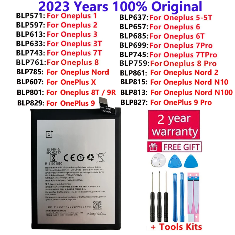 Оригинальный аккумулятор для Oneplus one 1 + для OnePlus 1 2 3 1 + 3 One Plus Nord 2 N10 X 3 3T 5 5T 6 6T 7 7T 8 8T 9 9R Pro Plus аккумуляторы