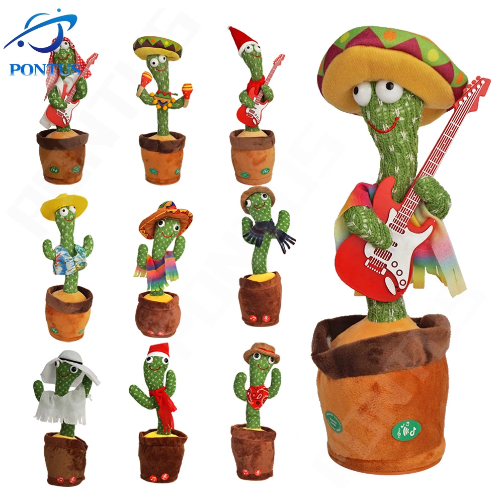Купить Динамик танцующий кактус 120 песня говорящая Usb зарядка голосовой Повтор плюшевая игрушка искусственная говорящая плюшевая игрушка плюшевы...