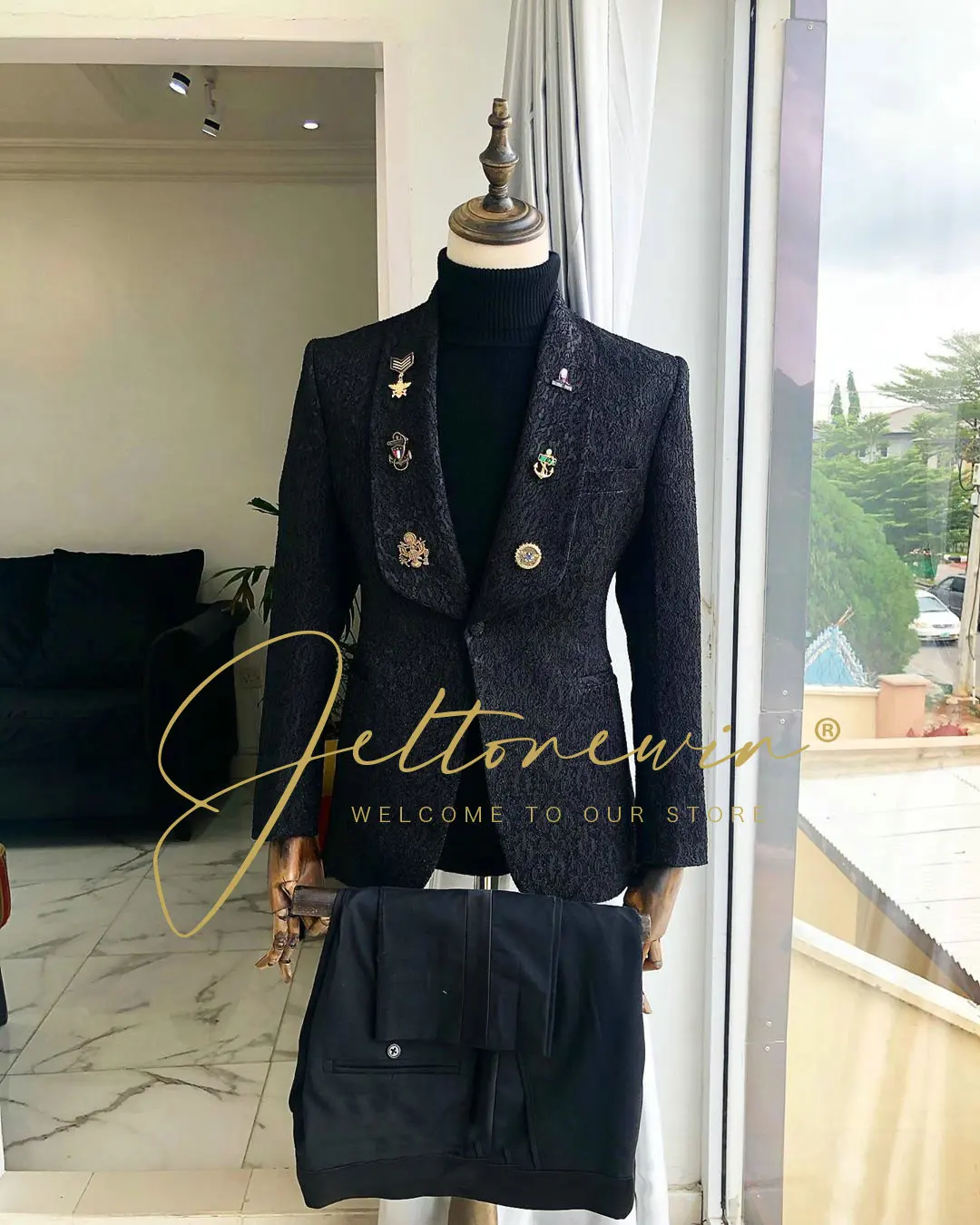 Мужской Жаккардовый Блейзер облегающий жаккардовый пиджак мужское Клубное