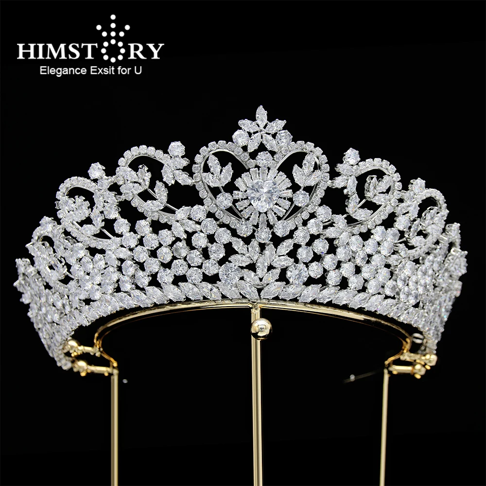 

Himstory Classic Cubic Zirconia Wedding Bridal Princess Heart Designs Tiara Crown Diadem Women Hair Jewelry Accessories