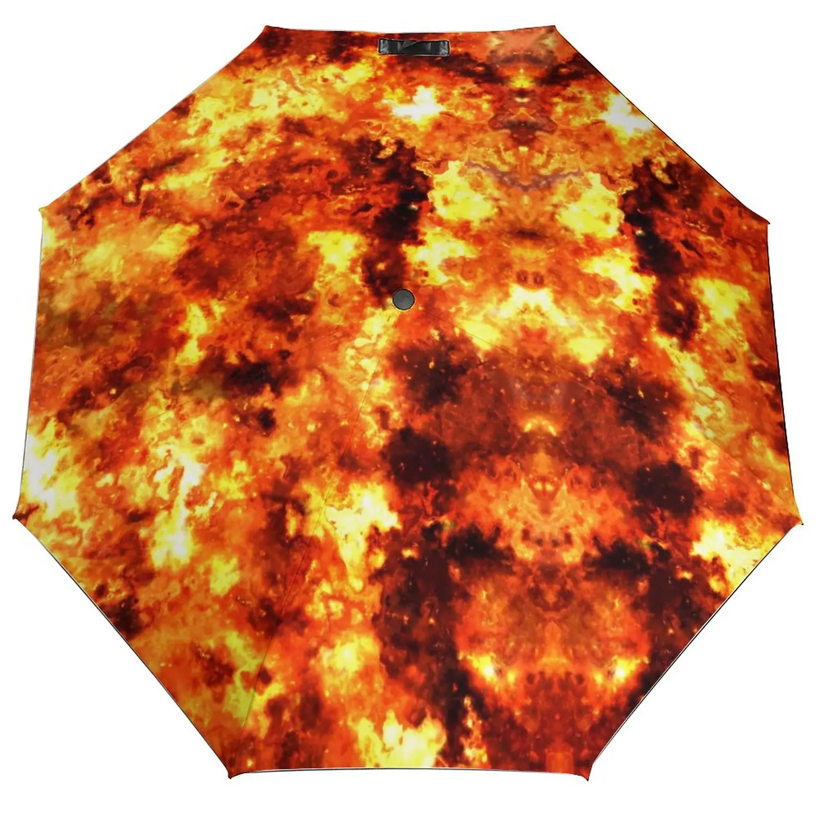 

Красный популярный огненный 3 складной автоматический зонт абстрактная печать из углеродного волокна фотостойкая Ветроустойчивая фотография для мужчин и женщин