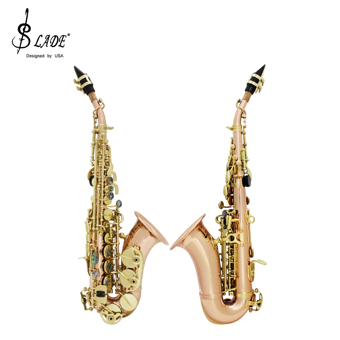 SLADE Bb Сопрано-саксофон морской корпус B плоские изгибы набор саксофонов с