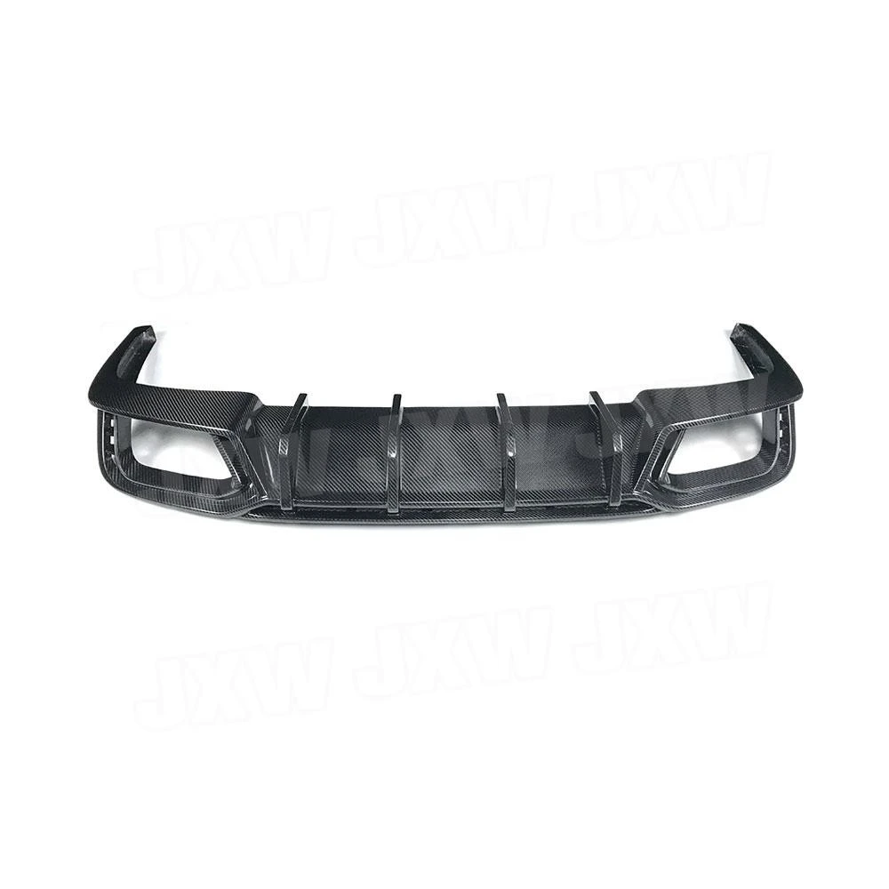 Фото JXWANCF Углеродное волокно, FRP, задний диффузор, спойлер для Audi A4 S4 B10 2019 2020, задний бампер, плавники в стиле акулы, защитная пластина №2