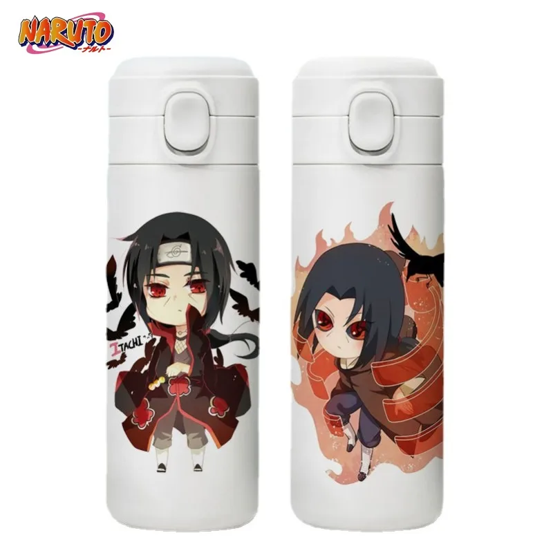 

Naruto anime cartoon children's water cup new Sasuke Naruto cup stainless steel insulation cup Uchiha Itachi bouncing cover cup