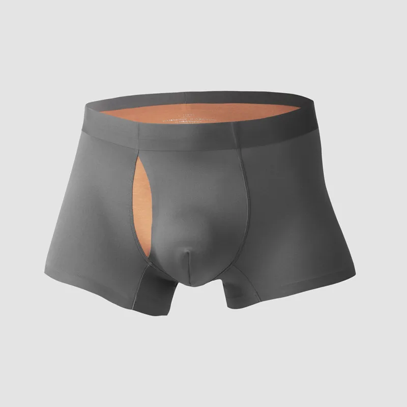 New Design Front Holes Pocket Male Panty Convenient And Stylish Men's Double-Side 100S Modal+60D Nylon Nude Fabric Middle Briefs