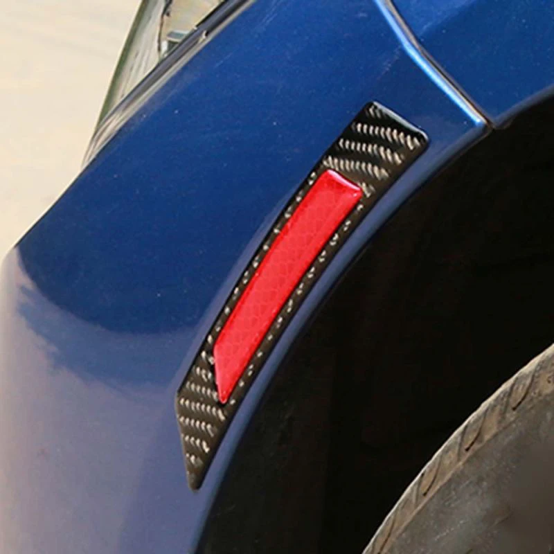 

2pcs/set 168*32mm Carbon Fiber Red Power Reflective Wheel Eyebrow Edge Stickers Protection New Sale Stock High quality