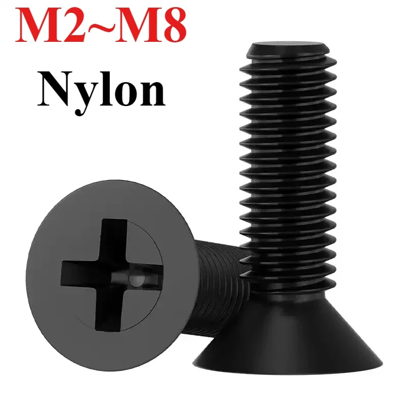 

Черные нейлоновые винты M2-M8 длиной 4-40 мм