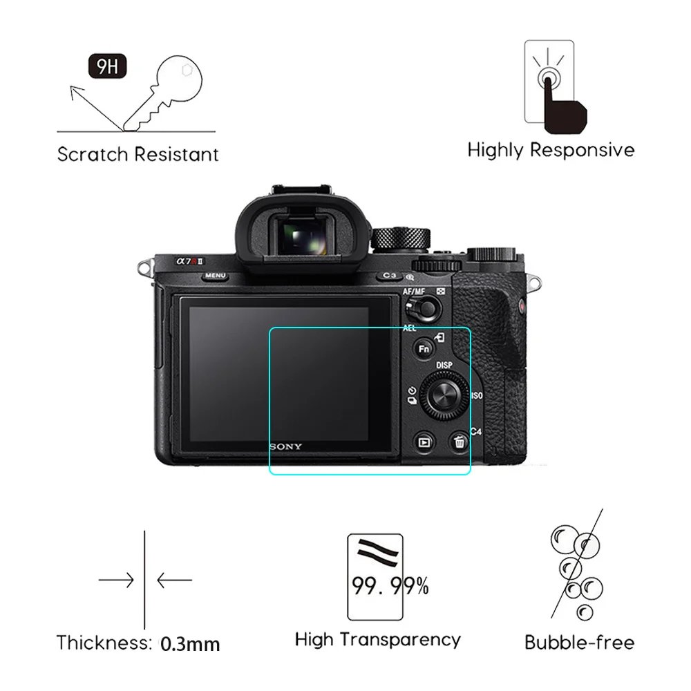 2 шт. Защитное стекло для камеры Sony A7 IV A7II A7III A7S A7R A7R2 A7R3 A7R4 HD |