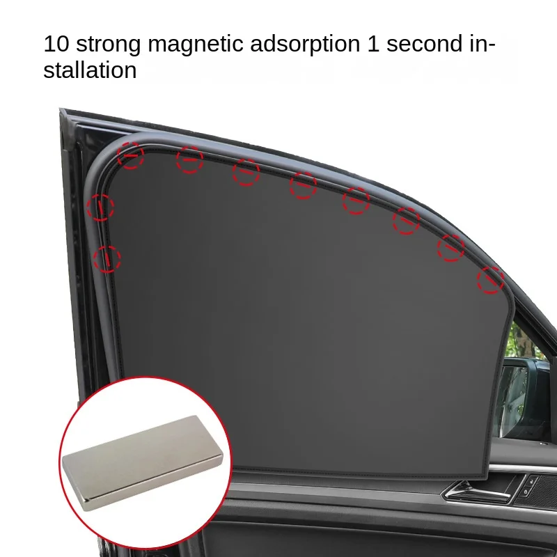 

Magnetic Car Side Sunshade Window Sunshade Cover Sun Visor UV Protection Window Curtain Front Rear Black Auto Accessories