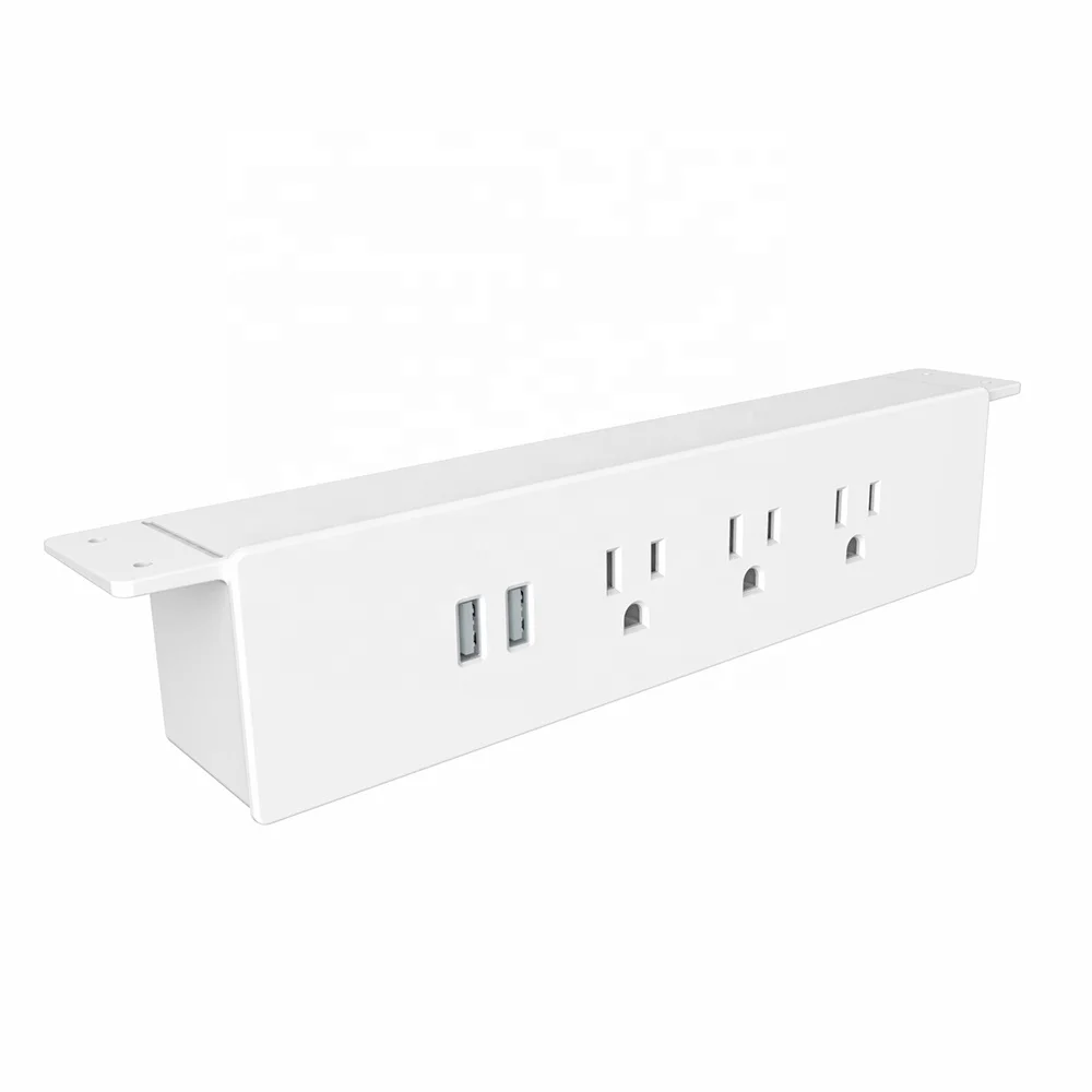 

Under Lifting table bedside cupboard US power bar socket, UL listed office under desk hanging power strip
