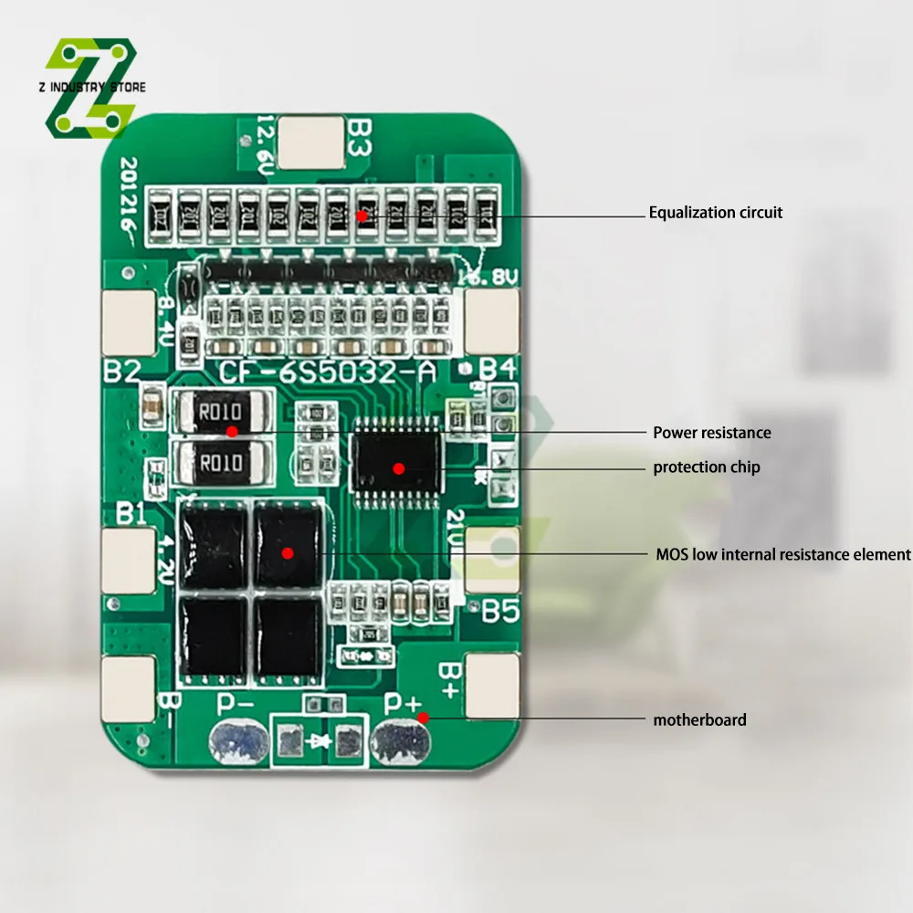 

6S 12A 22V PCB Lithium Battery Protection Board For 18650 Li-ion Lithium Battery Cell Module
