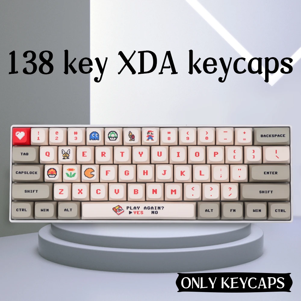 

138 Keys PBT Keycap XDA Profile DYE-SUB English Personalized Keycaps For Cherry MX Switch gaming Mechanical Keyboard