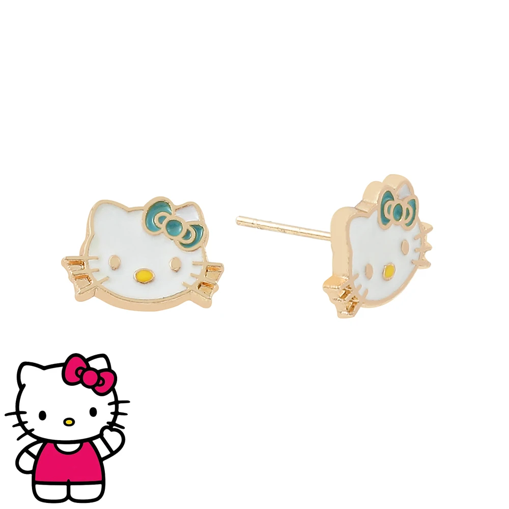 Серьги в стиле аниме Sanrio милые металлические серьги-гвоздики с мультяшным