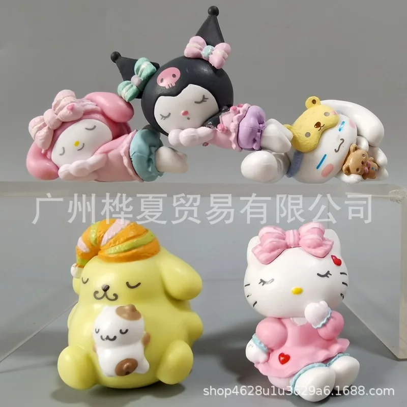 

5 шт./компл. Cinnamoroll Mymelody Kuromi Pompompurin Kitty понравило Sanrio Плюшевые Милые Мультяшные герои мультфильмов серия милый сон аниме фигурка подарок