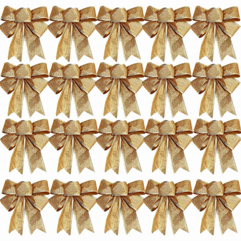 

Рождественские банты из блестящей ленты